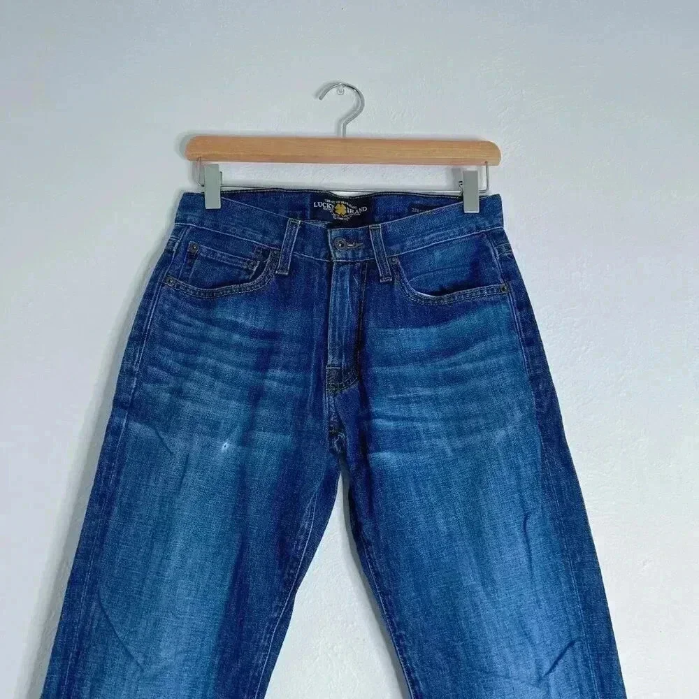 Lucky Brand Men's Medium-Dark Wash Straight Leg Jeans High Rise Size 38 x 34